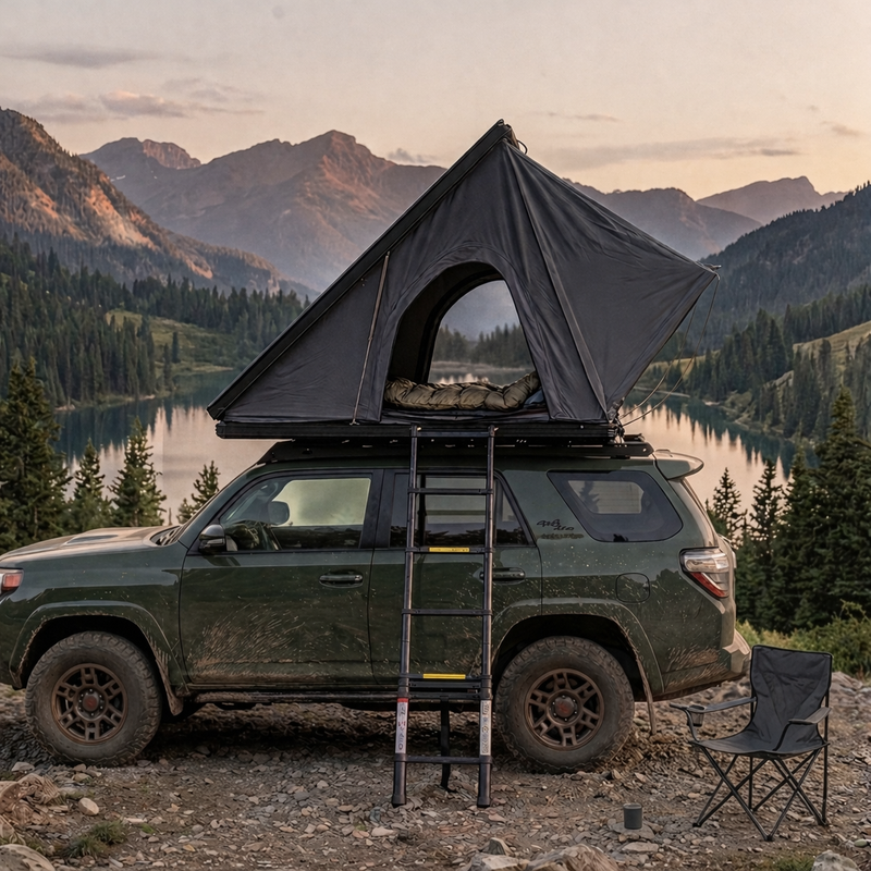 Tente de toit rigide 2 places – Coque aluminium, isolation thermique - vue 2