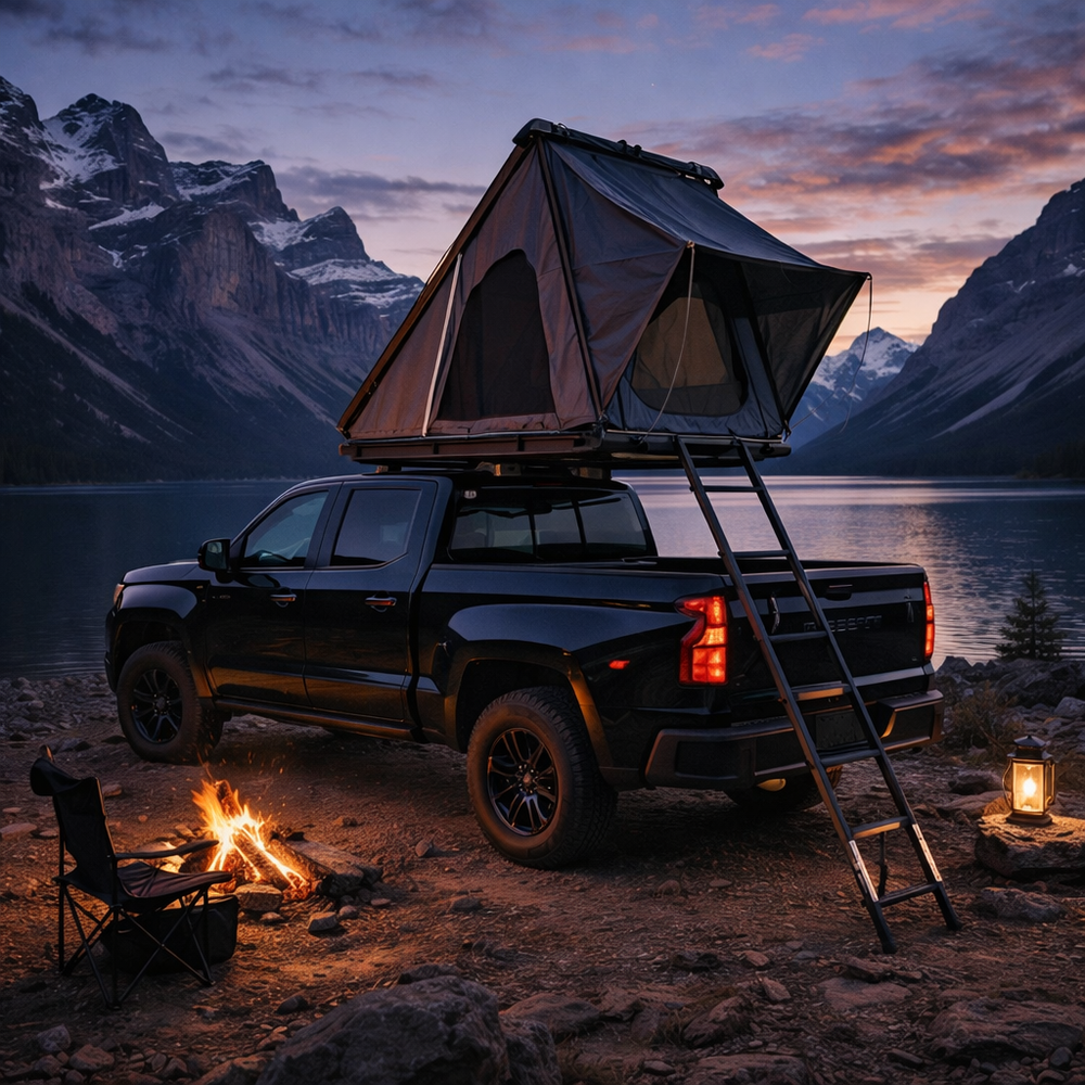 Tente de toit rigide 2 places – Coque aluminium, isolation thermique