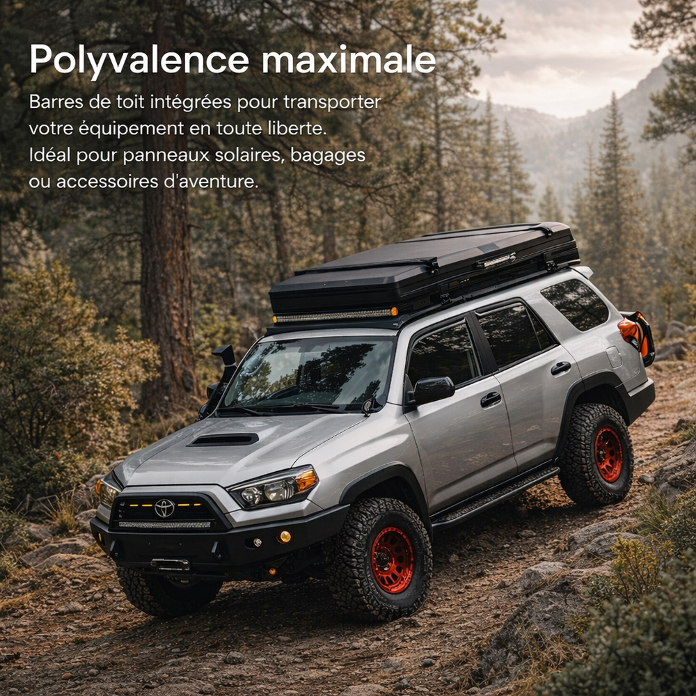 Tente de toit rigide 4 places – Étanche, isolation thermique