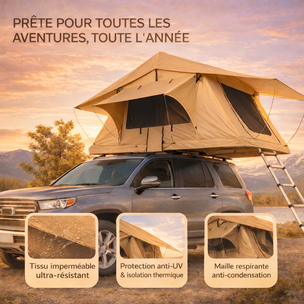 Tente de toit rigide 2 places pour SUV