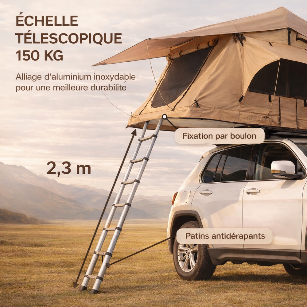 Tente de toit rigide 2 places pour SUV