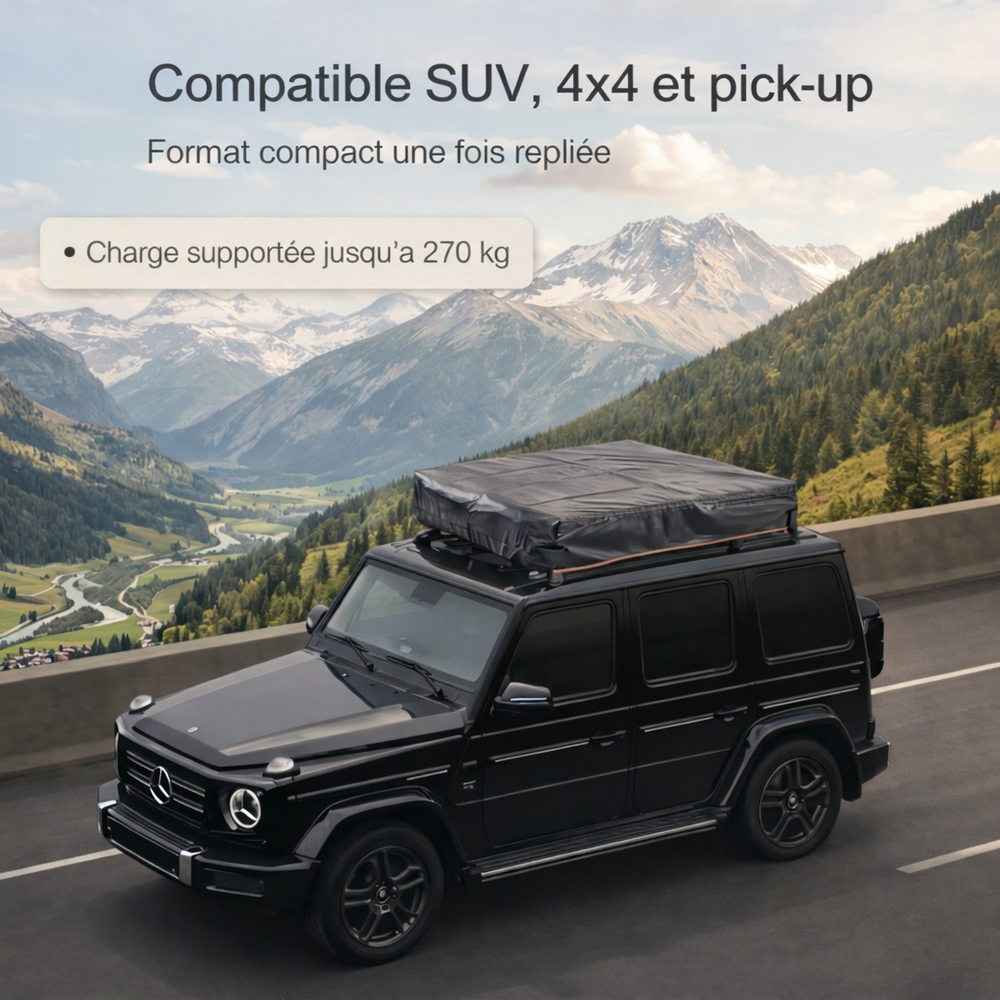 Tente de toit rigide 2 places pour SUV